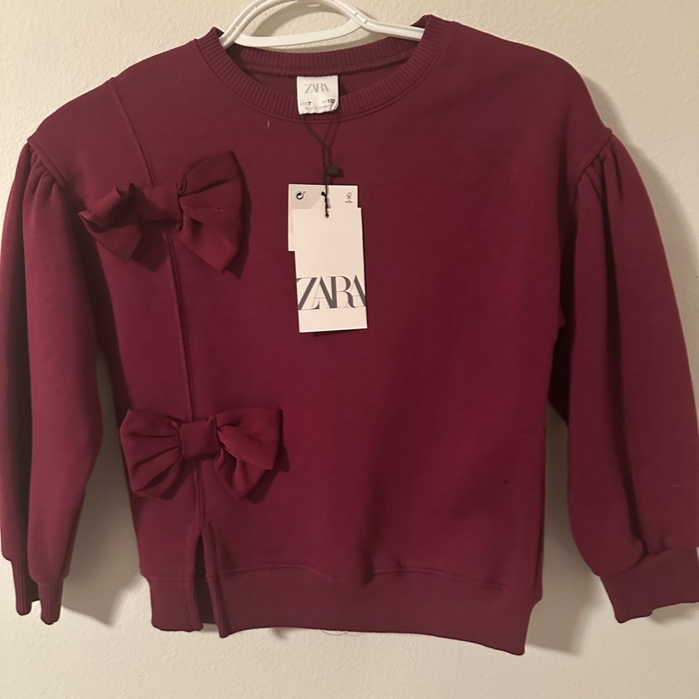 Zara Burgundy Sweatshirt with Bows